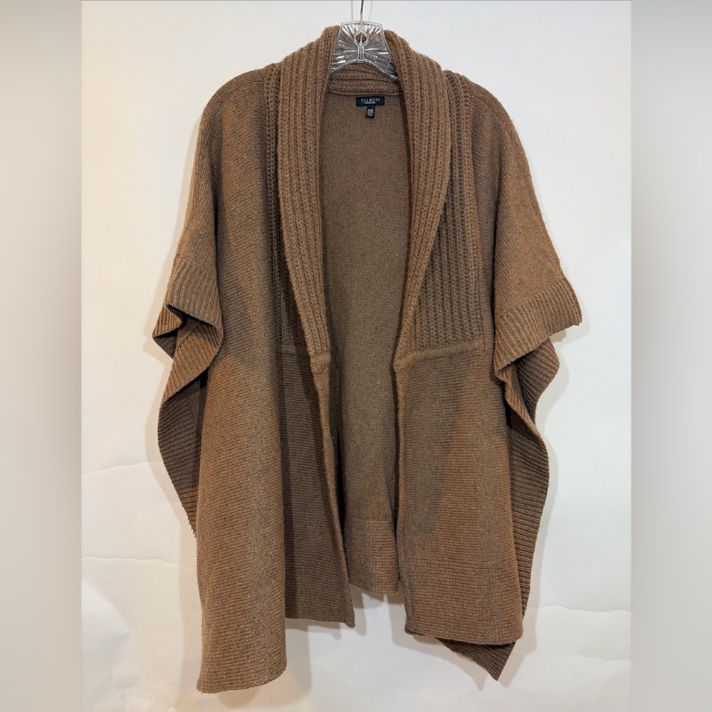 Talbots Women's One Size Ruana cardigan Sweater Cable Knit